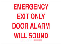 image of Brady B-120 Fiberglass Reinforced Polyester Rectangle White Emergency Exit Sign - 14 in Width x 10 in Height - 73793