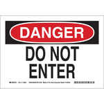 image of Brady B-563 High Density Polypropylene Rectangle White Restricted Area Sign - 10 in Width x 7 in Height - 116106
