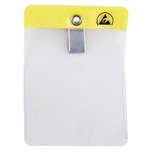 image of Menda Clear / Yellow ESD / Anti-Static Vertical Badge Holder - 3 11/16 in Overall Length - 2 11/16 in Width - MENDA 35010