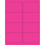 image of Tape Logic LL179PK Rectangle Laser Labels - 2 1/2 in x 4 in - Permanent Acrylic - Fluorescent Pink - 14726