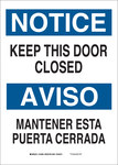 image of Brady B-302 Polyester Rectangle White Door Sign - 10 in Width x 14 in Height - Laminated - Language English / Spanish - 90811
