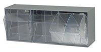 image of Quantum Storage QTB303GY Tip Out Bin Cabinet - Plastic - Gray - 23 5/8 in x 7 3/4 in x 9 1/2 in - 03455