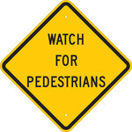 image of Brady B-555 Aluminum Diamond Yellow Pedestrian & Crosswalk Sign - 24 in Width x 24 in Height - 124605