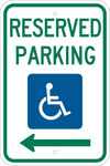 image of Brady B-959 Aluminum Rectangle White Disabled Parking & Building Access Sign - 12 in Width x 18 in Height - 113312