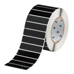 image of Brady THTEP-175-593-.5BK Die-Cut Printer Label Roll - 3 in x 0.75 in - Polyester - Black - B-593 - 57757