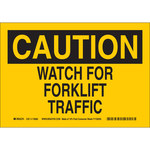 Brady B-586 Paper Rectangle Yellow Truck & Forklift Warehouse Traffic Sign - 10 in Width x 7 in Height - 116062