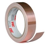 image of 3M EMI Copper tape - 2 in Width x 18 yd Length - 1.6 mil Total Thickness - 27470