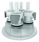 image of Justrite Polypropylene Carboy Cap Adapter - 83 mm Width - 2.8 in Height - 697841-18226