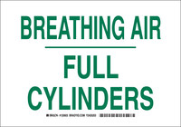 image of Brady B-401 Polystyrene Rectangle White Breathing Apparatus Sign - 10 in Width x 7 in Height - 125602
