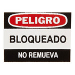 image of Brady 50292 Black / Red on White Rectangle Vinyl Lockout / Tagout Label - 1 1/8 in Width - 13/16 in Height - B-826