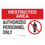 image of Brady B-401 High Impact Polystyrene Rectangle White Restricted Area Sign - 14 in Width x 10 in Height - 95466