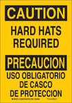 image of Brady B-555 Aluminum Rectangle Yellow PPE Sign - 10 in Width x 14 in Height - Language English / Spanish - 38585
