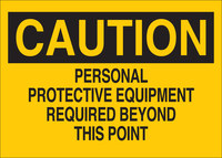 image of Brady B-555 Aluminum Rectangle Yellow PPE Sign - 10 in Width x 7 in Height - 42781