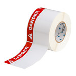 image of Brady THTEL-25-483-.5-DA Die-Cut Printer Label Roll - 6 in x 4 in - Polyester - White - B-483 - 60895