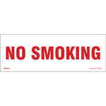 image of Brady Vinyl White No Smoking Sign - 10 in Width x 3.5 in Height - 20107MLS