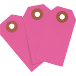 image of Brady 102057 Fluorescent Pink Rectangle Cardstock Blank Tag - 1 5/8 in 1 5/8 in Width - 3 1/4 in Height - 01281
