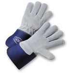 image of West Chester IC9 Blue Large Split Cowhide Heat-Resistant Glove - Wing Thumb - 12 in Length - IC9/L