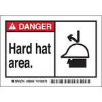 image of Brady 86804 Hazardous Area Label, 5 in x 3 1/2 in - Polyester - Black / Red on White - B-302