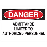 image of Brady B-401 High Impact Polystyrene Rectangle White Restricted Area Sign - 10 in Width x 7 in Height - 22071