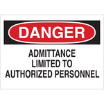 image of Brady B-555 Aluminum Rectangle White Restricted Area Sign - 10 in Width x 7 in Height - 40635