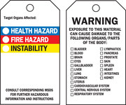 image of Brady 76229 Black / Blue / Red / Yellow on White Polyester Chemical Hazard Tag - 3 in Width - 5 3/4 in Height - B-851, B-674