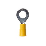 image of 3M Highland RV10-6Q Yellow Butted Vinyl Butted Ring Terminal - 1.03 in Length - 0.38 in0.38 in Wide - 0.25 in Max Insulation Outside Diameter - 0.135 in Inside Diameter - #6 Stud - 60036
