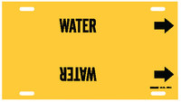 image of Brady 4154-G Strap-On Pipe Marker, 8 in to 9 7/8 in - Water - Plastic - Black on Yellow - B-915 - 44969