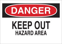 image of Brady B-120 Fiberglass Reinforced Polyester Rectangle White Hazardous Material Sign - 20 in Width x 14 in Height - 73430