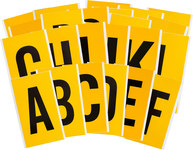 image of Brady 1570-LTR KIT Letters Label Kit - Black on Yellow - 5 in x 9 in - 97598