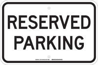 image of Brady B-120 Fiberglass Reinforced Polyester Rectangle White Parking Restriction, Permission & Information Sign - 18 in Width x 12 in Height - 75190