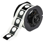 image of Brady B30EP-167U-593-BK Die-Cut Printer Label Roll - 1.5 in x 1.2 in - Polyester - Black - B-593 - 21144