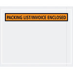 image of Orange Packing List/Invoice Enclosed Envelopes - 5.5 in x 4.5 in - 2 Mil Poly Thick - SHP-8260