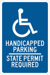 image of Brady B-555 Aluminum Rectangle Blue Disabled Parking & Building Access Sign - 12 in Width x 18 in Height - 123872