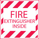 Brady 103635 Red on White Vinyl Fire Extinguisher Label - 4 in Width - 4 in Height - 19326