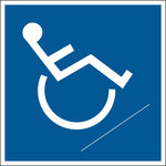 image of Brady B-401 High Impact Polystyrene Rectangle Blue Disabled Parking & Building Access Sign - 14 in Width x 10 in Height - 25173