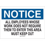 image of Brady B-555 Aluminum Rectangle White Restricted Area Sign - 10 in Width x 7 in Height - 40695
