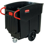 image of Shipping Supply Brute 120 gal Black Plastic Roll Out Container - 42 1/2 in Height - 13747