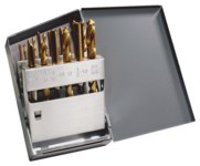 image of Greenfield Threading HTGP Jobber Drill and Plug Hand Tap Set 330084 - TiN Finish - High-Speed Steel - Straight Shank