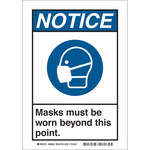 image of Brady B-401 Polyester Rectangle White PPE Sign - 7 in Width x 10 in Height - 170695
