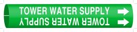 image of Brady 4144-F Strap-On Pipe Marker, 6 in to 7 7/8 in - Water - Plastic - White on Green - B-915 - 48316