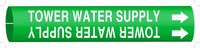 image of Brady 4144-H Strap-On Pipe Marker, 10 in to 15 in - Water - Plastic - White on Green - B-915 - 44948