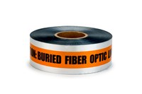 image of 3M Scotch 407-O-3X1000FT Orange Warning Tape - Pattern/Text = CAUTION BURIED FIBER OPTIC LINE BELOW - 3 in Width x 1000 ft Length - 5 mil Thick - 57780