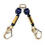image of 3M DBI-SALA Nano-Lok Quick Connect Twin-Leg Self-Retracting Lifeline 3101288 - 6 ft Length - Steel Rebar Hooks