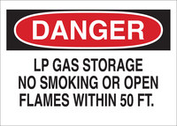 image of Brady B-302 Polyester Rectangle White Flammable Material Sign - 14 in Width x 10 in Height - Laminated - 84423
