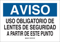 image of Brady B-302 Polyester Rectangle White PPE Sign - 10 in Width x 7 in Height - Language Spanish - 37645
