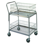 image of Mail Cart - 20 in x 33 in x 37.5 in - Nickle Chrome Plated Steel - Silver - 8553