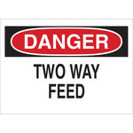 image of Brady B-120 Fiberglass Reinforced Polyester Rectangle White Stop Signs, Traffic Control Signs & Banners Sign - 14 in Width x 10 in Height - 69541