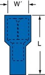 image of 3M Scotchlok MNG14-250DFIK Blue Butted Nylon Plastic Butted Quick-Disconnect Terminal - Insulation Displacement Connector - 0.87 in Length - 0.37 in Wide - 0.145 in Max Insulation Outside Diameter - 0
