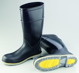 image of Dunlop Flex 3 Chemical-Resistant Boots 89904 899040900 - Size 9 - Polyblend/PVC - Black/Gray/Yellow - 15073