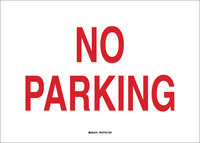 image of Brady B-120 Fiberglass Reinforced Polyester Rectangle White Parking Restriction, Permission & Information Sign - 10 in Width x 7 in Height - 71178